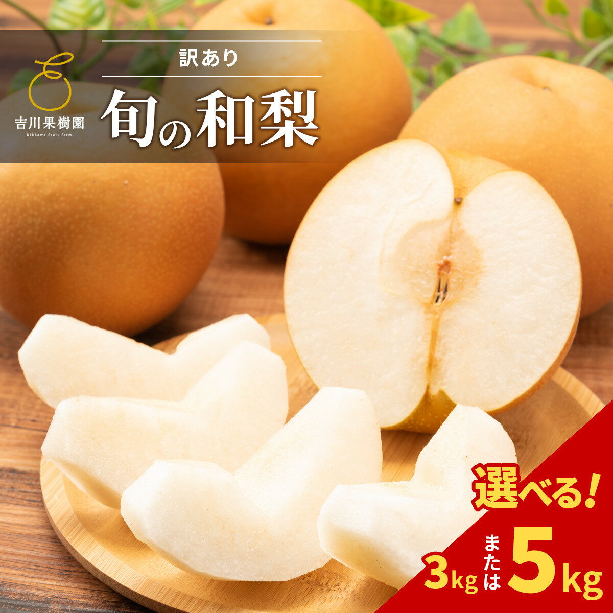 【ふるさと納税】【先行予約（2026年発送分）】【訳あり】【容量選択可】旬の和梨　約3kg又は5kg【吉川果樹園】 | 梨 ナシ こだわりの梨 フルーツ 果物 旬の梨 宮城県角田市