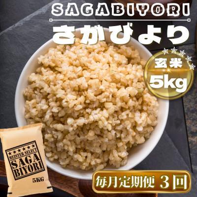 ふるさと納税 鳥栖市 【毎月定期便】【玄米】さがびより玄米5kg(鳥栖市)全3回