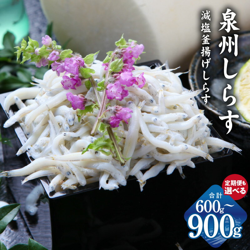 【ふるさと納税】減塩釜揚げしらす 泉州しらす 600g / 900g 定期便 全6回 釜揚げ シラス 減塩 急速冷凍 しらすの風味 しらす丼 ごはんのお供 おつまみ 酒の肴 食品 お取り寄せ お取り寄せグルメ 大阪府 泉佐野市 送料無料