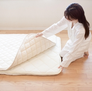 シキボウ抗ウイルス加工生地 フランス羊毛100%入り敷パッド ダブル アラウール100｜洗濯可 ウィルス抗菌加工 [3880]