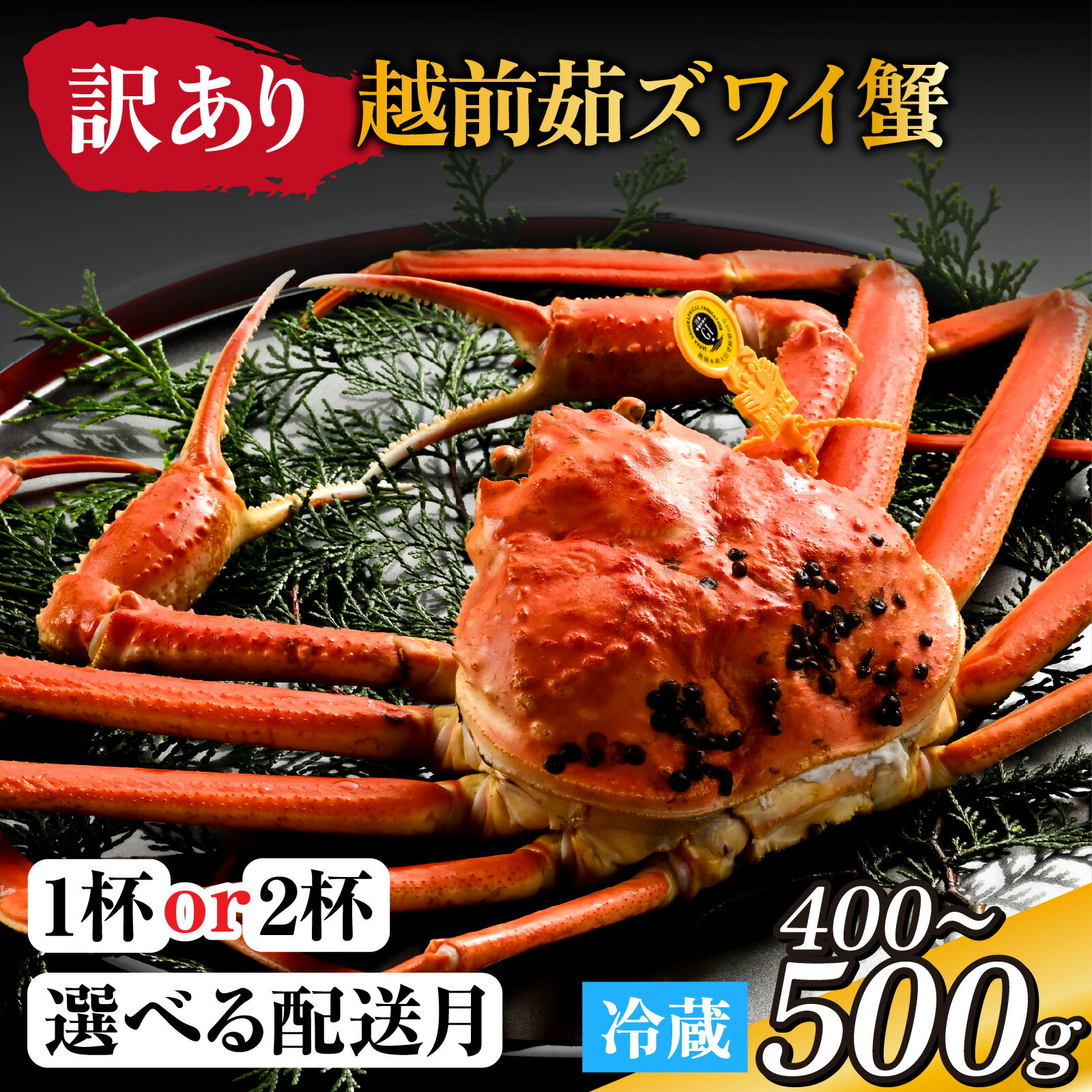 【ふるさと納税】【先行予約】[到着日指定可]【訳あり】蟹好きが唸る老舗カニ料理店の越前茹ズワイ蟹 ミニ(400～500g)1杯or2杯 【11月中旬より順次発送】[D-085035]カニ 姿 かに かにボイル かにみそ 越前ガニ ズワイガニ ずわい蟹 ズワイガニ 姿 福井 国産 冷蔵 送料無料