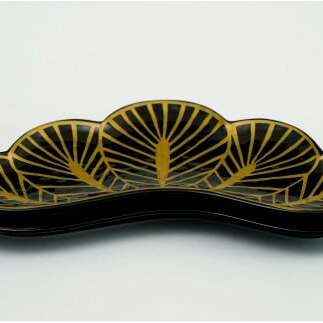 招福長皿 黒松（有田焼 幸楽窯）/2枚セット 深海三龍堂 松葉 縁起物 お正月 おせち 取り皿 和食器 器 可愛いお皿 AA20-316_イメージ4