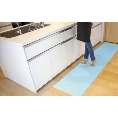 ふるさと納税 草津市 洗濯いらず、ずれない、抗菌のふく楽　キッチンマット　ミルキーブルー |  | 01