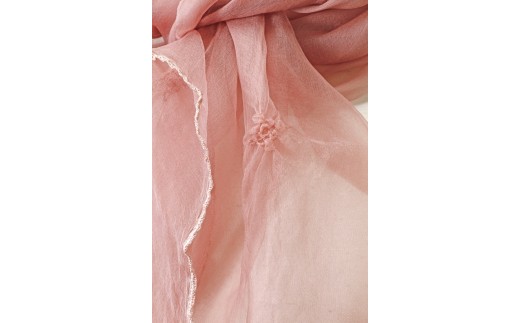 TOMIOKA SILK オーガンジーストール 草木染 ＜桜色＞ 富岡シルク ストール 贈り物 ギフト F21E-374