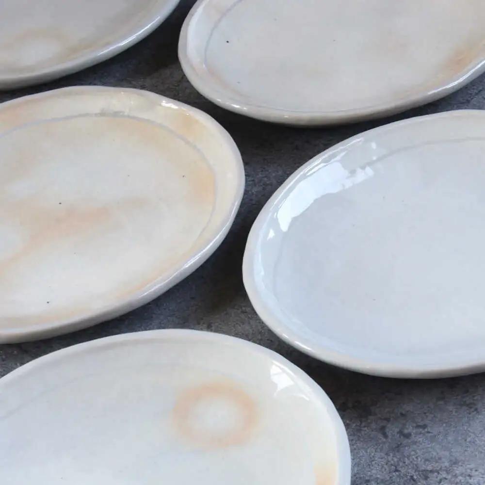 【瀬戸焼】 「舞陶館」　粉引 多用皿３枚セット【松本陶器株式会社】/ 皿 食器 / 瀬戸市[BBDX002]