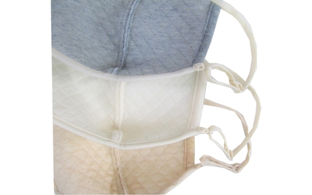マスク　オーガニックコットン中綿以外使用 キルト立体マスク 各1色3個セット【canl0006】