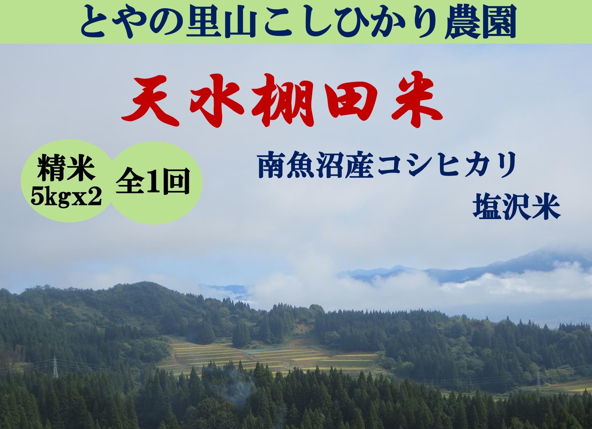 
                  令和8年産新米予約【天水棚田米】特別栽培米雪蔵熟成塩沢産コシヒカリ精米10kg1回「とやの里山継承プロジェクト」【銘柄米 精米 こしひかり コシヒカリ 魚沼産 新潟米 お米 米 こめ】【2026年10月下旬より順次発送予定】
                