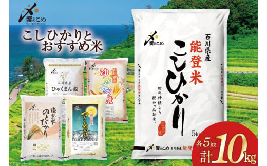 米 令和5年 能登米 こしひかり & おすすめ 精米 5kg 計 10kg 食べ比べ [中橋商事 石川県 宝達志水町 38600782] お米 白米 ごはん 美味しい コシヒカリ セット