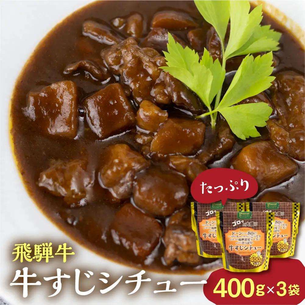 飛騨牛すじシチュー たっぷり400ｇ×3袋 | 極旨 飛騨牛すじ DC016