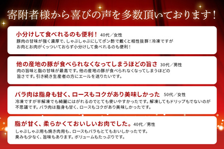 【６ヶ月定期便】「くんじゃん豚」しゃぶしゃぶセット1.6kg（バラ・ロース）総量9.6kg