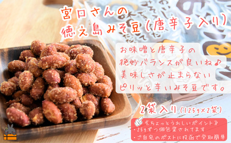 ～コク旨！ピリ辛！～徳之島のみそ豆唐辛子入り（2袋）【ポストイン配送】 ( 菓子 豆菓子 お菓子 和菓子 徳之島 奄美 鹿児島 )