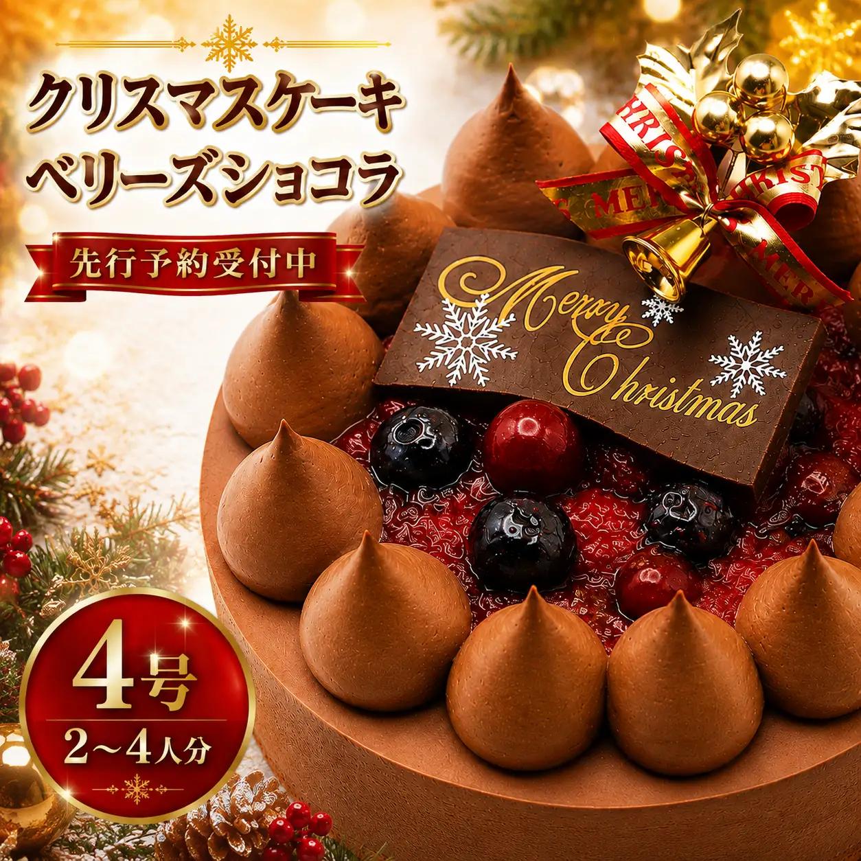 【クリスマスケーキ】【先行予約】クリスマス ベリーズショコラ 4号 ｜ ケーキ