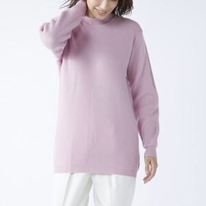 【訳あり 限定数量】カシミヤ100% チュニック セーター ラベンダー 1枚 レディース Fサイズ 26271F ｜ カシミア ニット フリーサイズ