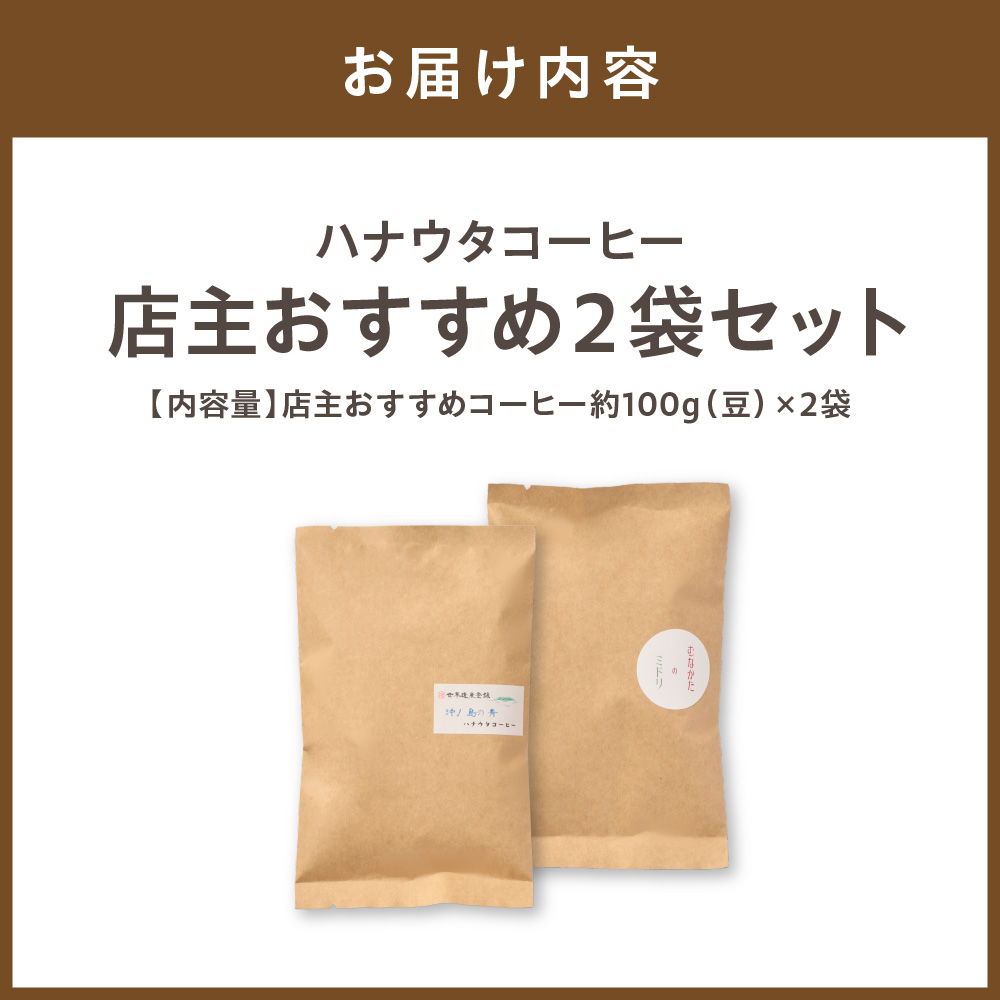 【自宅用】ハナウタコーヒー 店主おすすめ２袋セット（豆）【ハナウタコーヒー】_HA1143