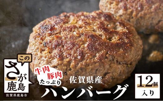 
B-238 佐賀県産牛肉・豚肉たっぷりハンバーグ　１２個入り
