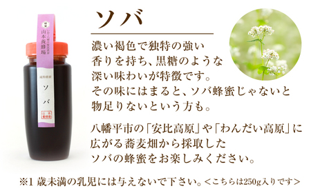 純粋はちみつ トチ＆ソバ 各250g 【山本養蜂場】 ／ はちみつ 蜂蜜 そば 栃