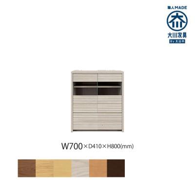 ふるさと納税 大川市 無垢リビング家具コリーナ(サイドボード・リビングボード)70cm WOWH(オークホワイト)