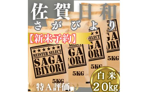 CIC25_『新米予約』令和７年産『さがびより』白米20㎏(５㎏×４袋)　※新米収穫後11月以降発送