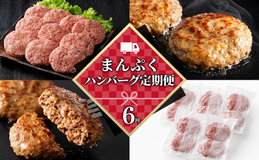 ハンバーグ 6ヵ月 定期便 まんぷくハンバーグ 150g×10個×6回 国産 北海道 牛 豚 肉 牛肉 豚肉 国産牛 国産豚 和牛 冷凍ハンバーグ ［084-TN81］