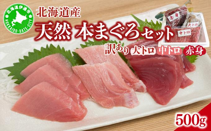 マグロ（大トロ・中トロ・赤身）訳ありセット 500g【ogm-024】