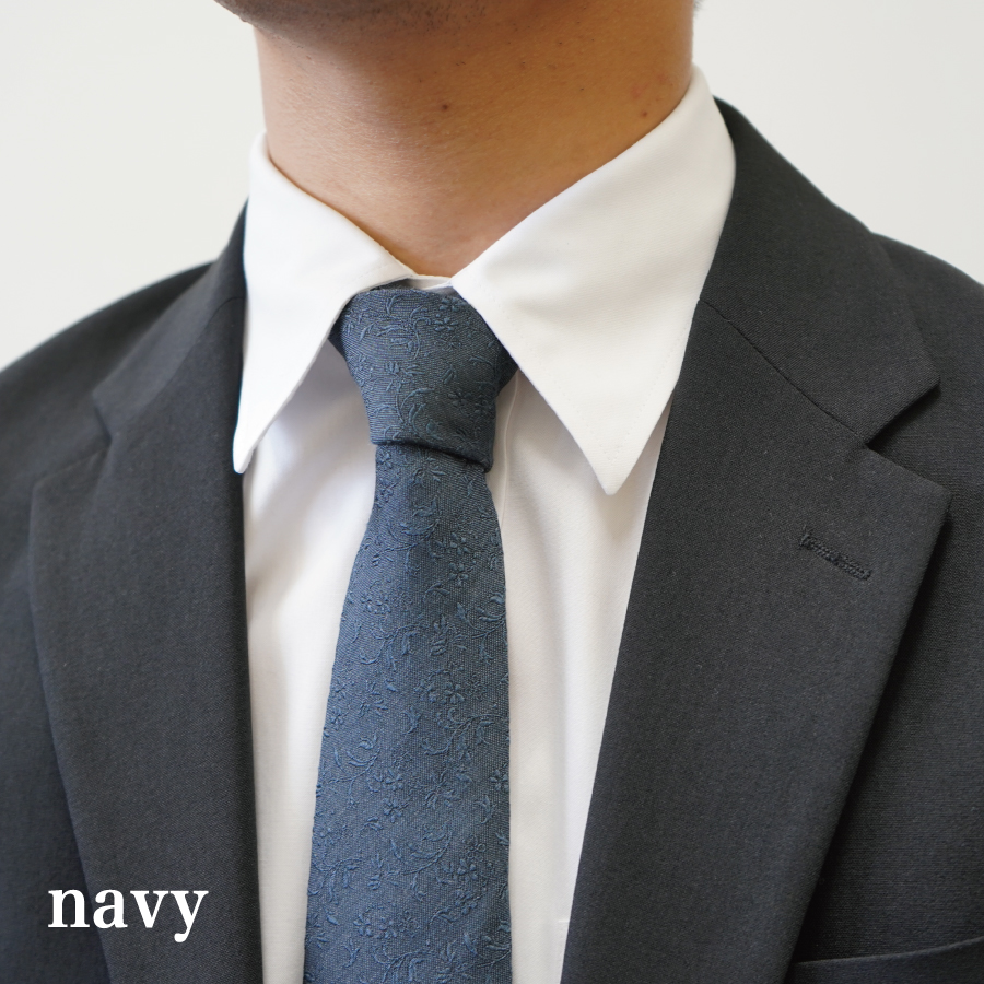【Hadashin】トップ糸ネクタイ 204 (ネイビー)
