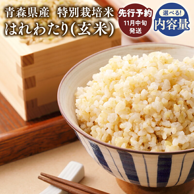 【ふるさと納税】≪令和8年産 先行予約≫11月中旬よりお届け! 特別栽培米 はれわたり 玄米 30kg 10kg 5kg【青森県 平川市】先行予約 米 お米 玄米 青森県産 産地直送 おにぎり 朝ご飯 冷めてもおいしい ご飯 コメ こめ 白米 ごはん ブランド米 特A 特A米 お取り寄せ グルメ