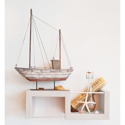 木製壁面収納「ジグラック」Sタイプ・ホワイト【配送不可地域：離島】