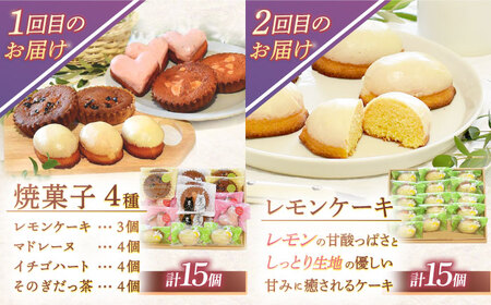 【6回定期便】焼き菓子・ケーキ贅沢6種お届け便（焼き菓子4種・レモンケーキ・ロールケーキ2種・リアンハート・ババロアケーキ・クランベリーレアチーズケーキ）[OAD026]