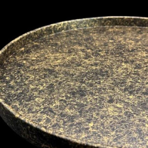 木製 丸トレイ 乱糸 (マット仕上げ) 漆黒