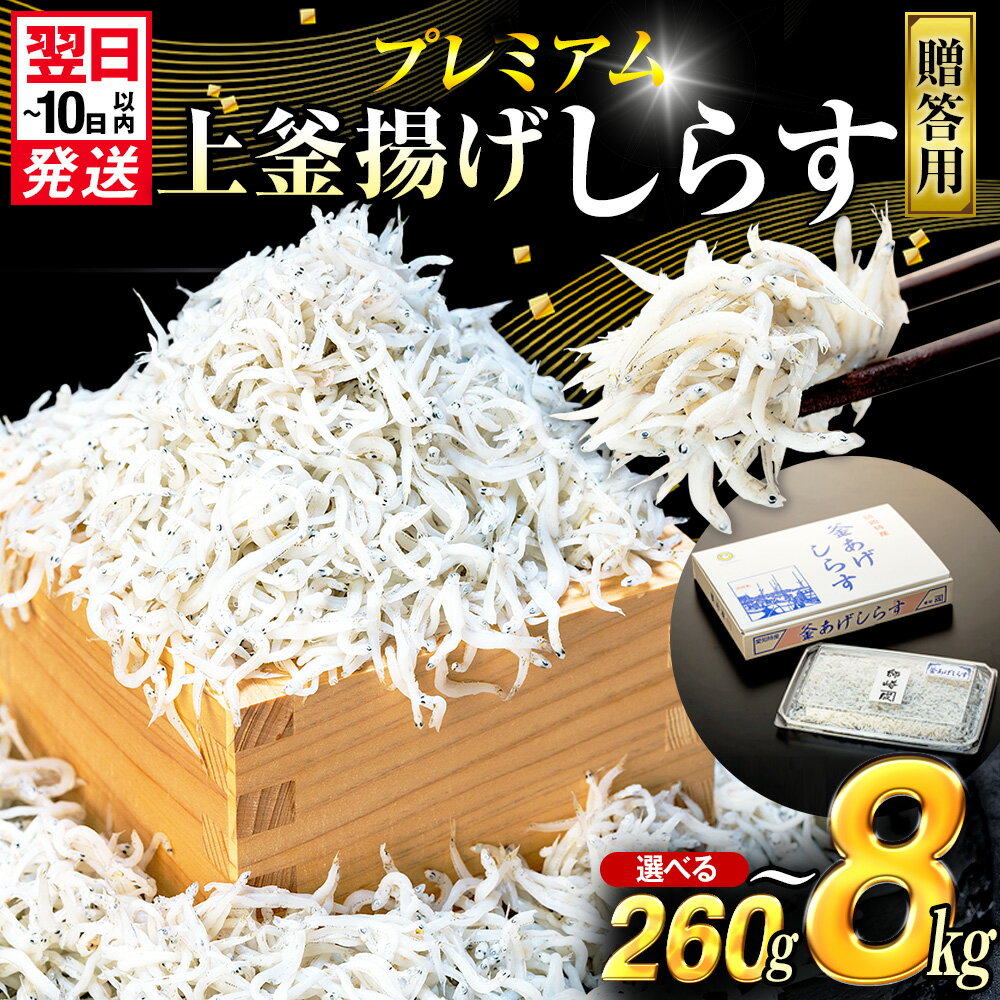 【ふるさと納税】 ＜圧倒的高評価★4.88＞ 釜揚げ しらす プレミアム 260g～8kg 箱入り 小分け ふるさと納税 釜揚げ しらす 贈答 贈り物 ギフト 父の日 母の日 プレゼント 冷凍 小分け たっぷり 大容量 国産 本場 惣菜 夕食 ごはん おかず シラス丼 カネ成 愛知県 南知多町
