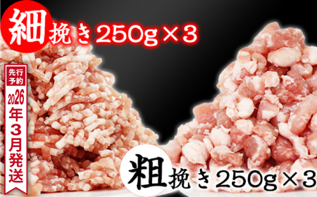 《 2026年 3月発送》 国産 四元豚 挽き肉 小分け 真空パック 250g 6個 総量 1500g ／ ありすぽーく 豚 肉 豚肉 ひき肉 ミンチ 粗挽き 細挽き ２５０ｇ 2種類 ２種類 ６個 1.5kg １．５ｋｇ 小分け包装 個包装 真空 手軽 簡単 便利 時短 時短食材 自宅用 家庭用 人気 おすすめ