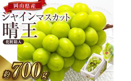 【先行予約】岡山県産 シャインマスカット 『晴王』 1房 700g以上 化粧箱入り【2026年8月下旬～10月上旬まで順次発送予定】【シャインマスカット 果物 フルーツ 国産 人気 おすすめ 岡山県 倉敷市】