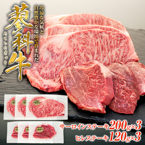 蓼科牛サーロインステーキ200g×3・ヒレステーキ120g×3　　