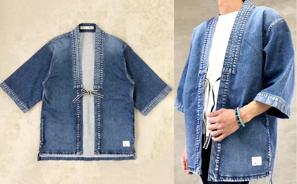 
            【選べるサイズ】BLUE SAKURAデニム着物ジャケット（半袖）DNTSW01 着物 ジャケット モダンジャケット 上着 服 岡山デニム ファッション デニム 岡山県 倉敷市
          