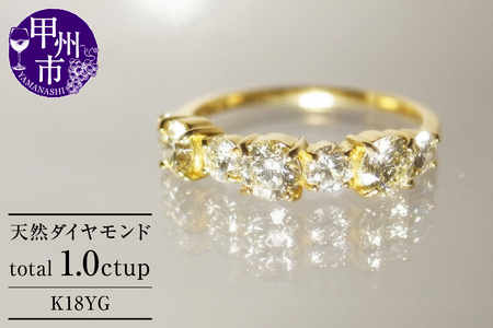 指輪 天然 ダイヤモンド 1.0ct ハーフ エタニティー SIクラス Germaineジェルメーヌ【K18YG】r-167（KRP）Q24-1410
