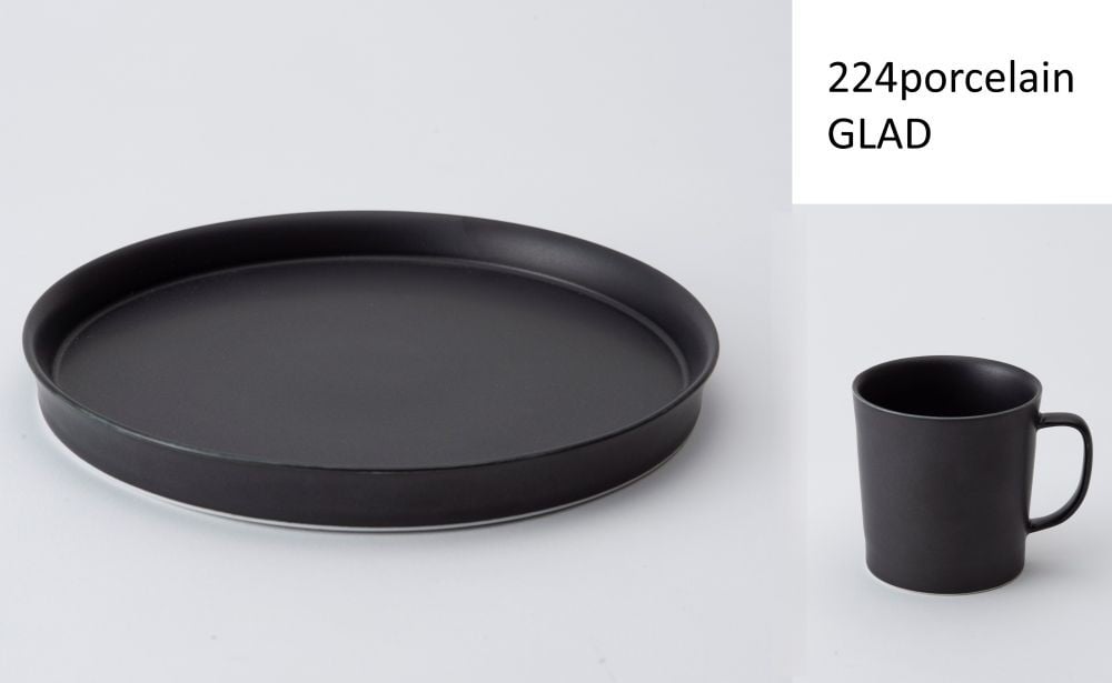 
            【セット】GLAD　20ｃｍラウンドプレート1枚、マグ1個＜マットブラック＞【224porcelain】
          