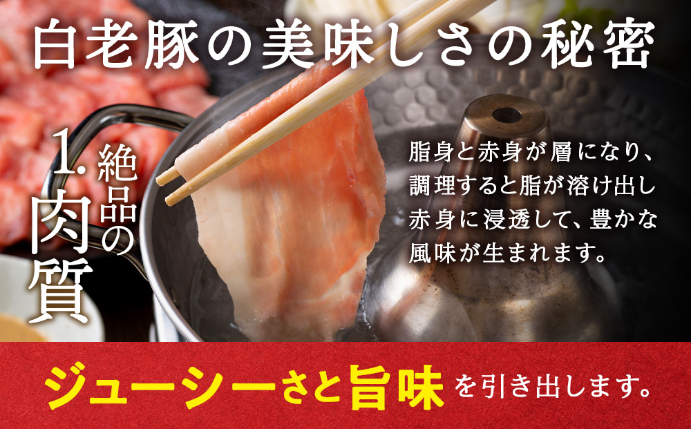 【定期便 6カ月】北海道産 白老豚 ロース しゃぶしゃぶ用 300g×4パック BV050_イメージ2