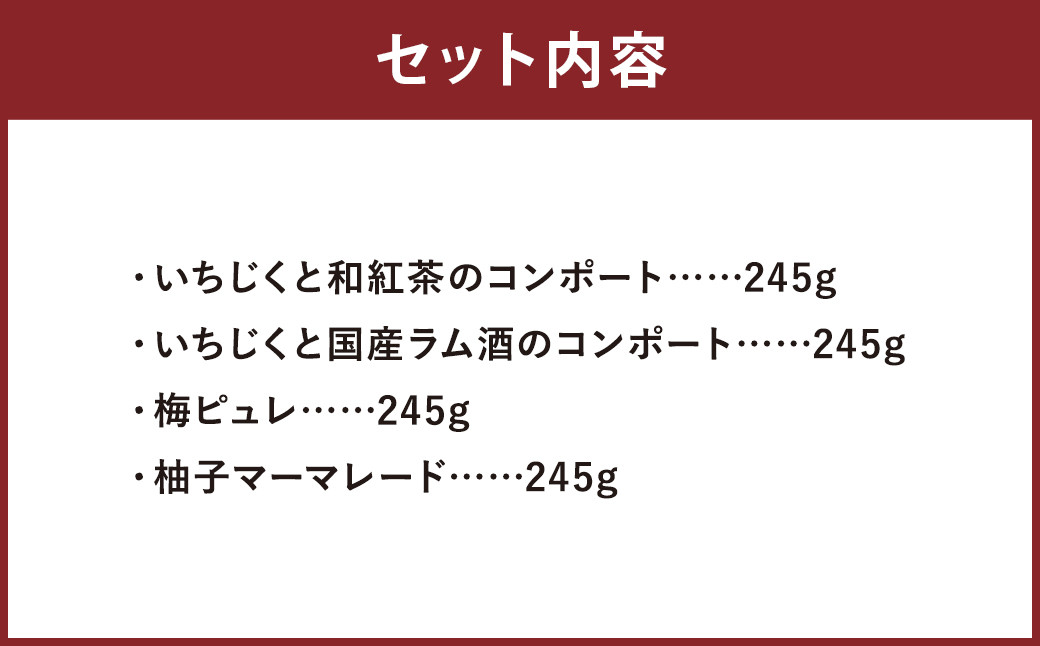 たくさん食べよう コンポート と コンフィチュール 大瓶 4本 セット