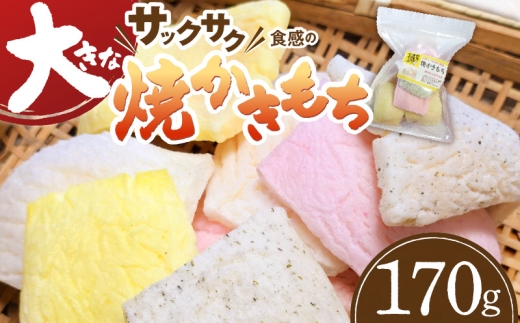 食べ始めると止まらない！サクサク食感の大きな焼かきもち　170g K00207