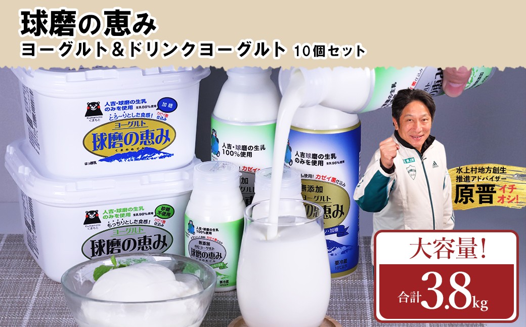 
                  【ふるさと納税】球磨の恵みヨーグルト＆のむヨーグルト プレーン 大容量セット ヨーグルト (加糖・砂糖不使用) 1000g 1パックずつ のむヨーグルト (加糖・砂糖不使用) 450g 1本ずつ 150g 3本ずつ 熊本県 水上村
                