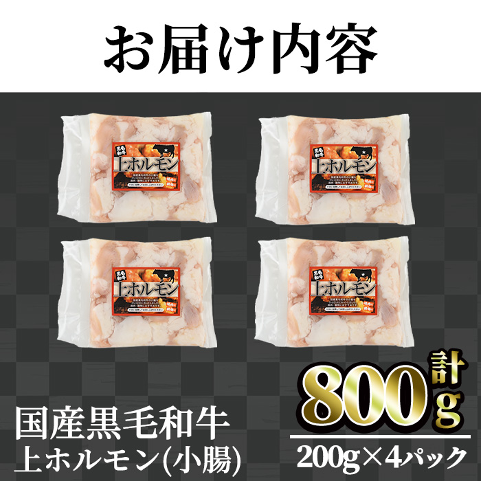 【鮮度抜群！】国産黒毛和牛小腸（上ホルモン計800g） ホルモン 焼肉 黒毛和牛【カミチク】A827 計800g