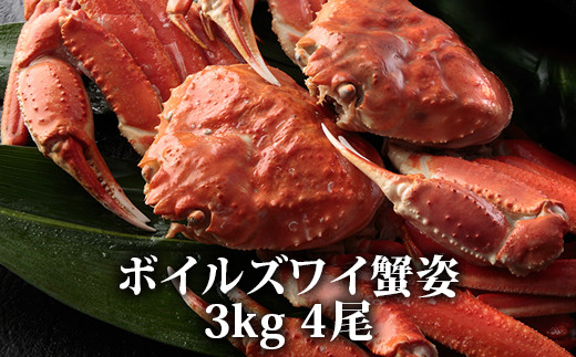 
蟹味噌！垂涎の的！特大ボイルズワイ蟹姿 3kg 4尾 [1617]
