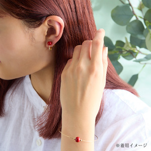 輪島でうまれた うるしのアクセサリーセット【イヤリング&ブレスレット】あかね（赤） wa110-031