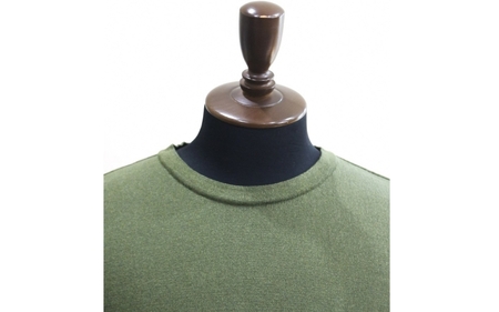 ブリージング丸首長袖プルオーバー カーキ XL |五泉市 プルオーバー