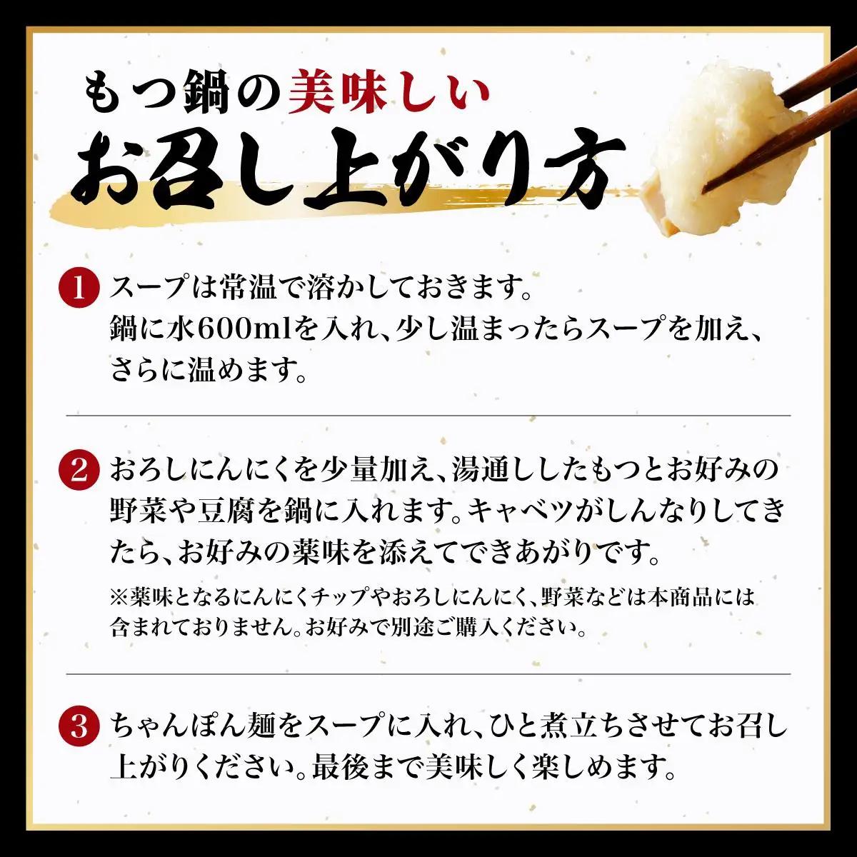 ラー麦ちゃんぽん麺付き 醤油スープが旨い！お試しもつ鍋セット２人前