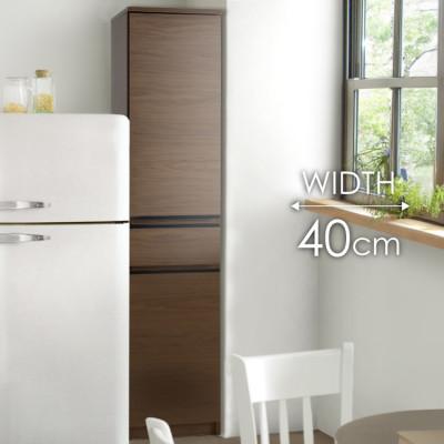 ふるさと納税 大川市 隙間収納 幅40cm 高さ180cm 奥行44cm ブラウン【ビーン 40】