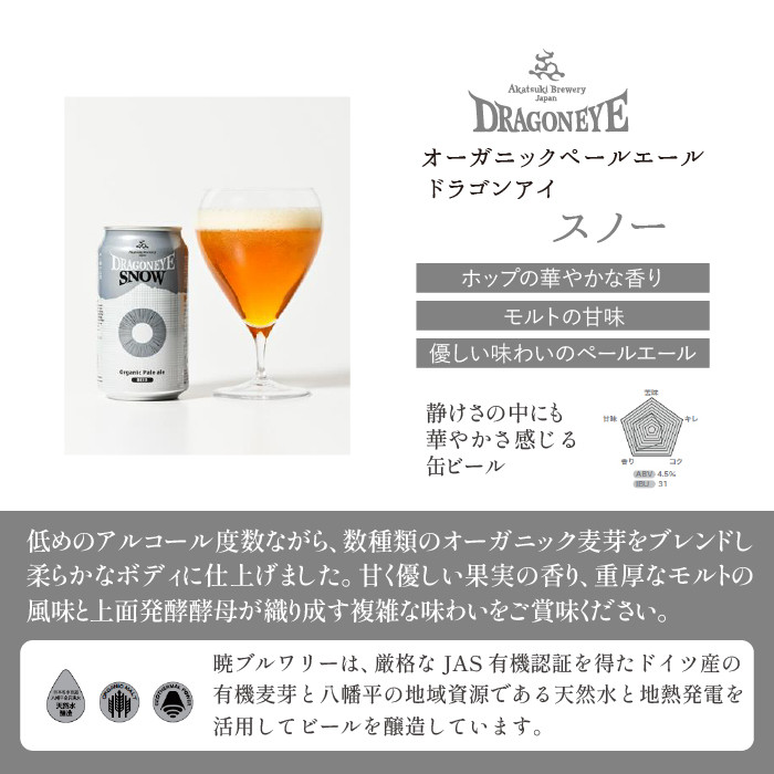 ドラゴンアイ350ml缶 4種×各3本（計12本）【オーガニックビール】