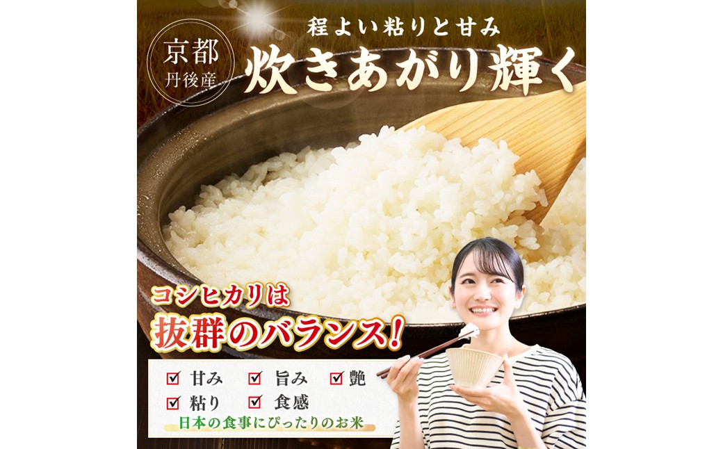 【3ヶ月定期便】直売所直送「令和8年産　京丹後市産　コシヒカリ」　無洗米10kg　JA00092