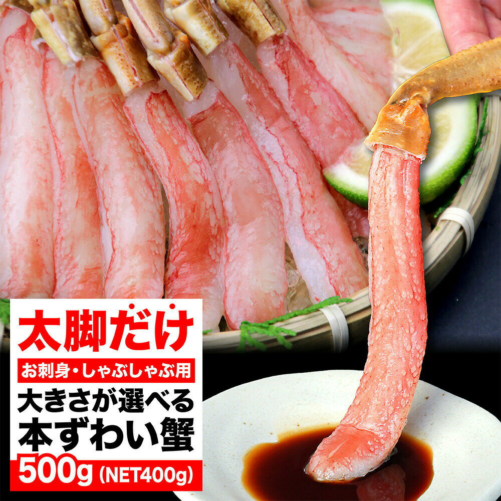 【ふるさと納税】種類が選べる！生ズワイガニ ポーション 太脚だけ 肩肉無し 500g 生食OK 折れ品または小サイズ～超特大サイズ ＜福岡市内製造＞ 蟹 魚介類 水産 食品 人気 おすすめ 送料無料