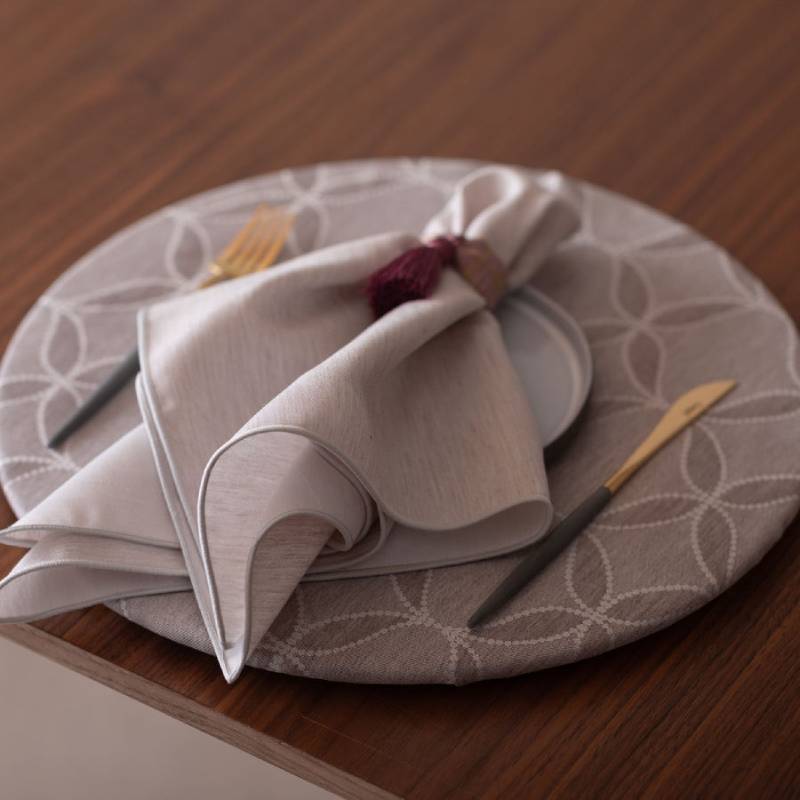 丸形ランチョンマット Azulejo Round Luncheon mat／アズレージョ プレイスマットあり カカオ